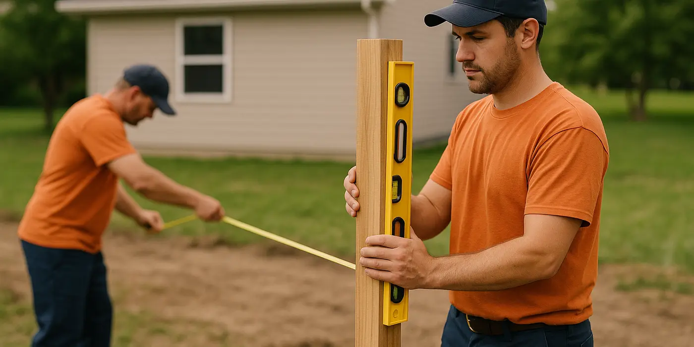 2 male fence contractors building a new fence from PLANO FENCE REPAIRS in Richardson, TX - Richardson TX
