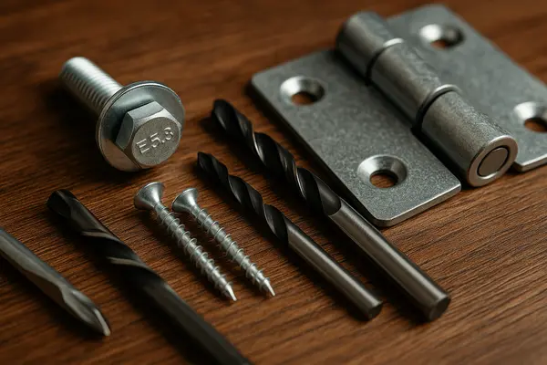 a hinge, some screws and other fence material from Plano Fence Repairs in Plano, TX - Air Conditioning capacitors Replacement